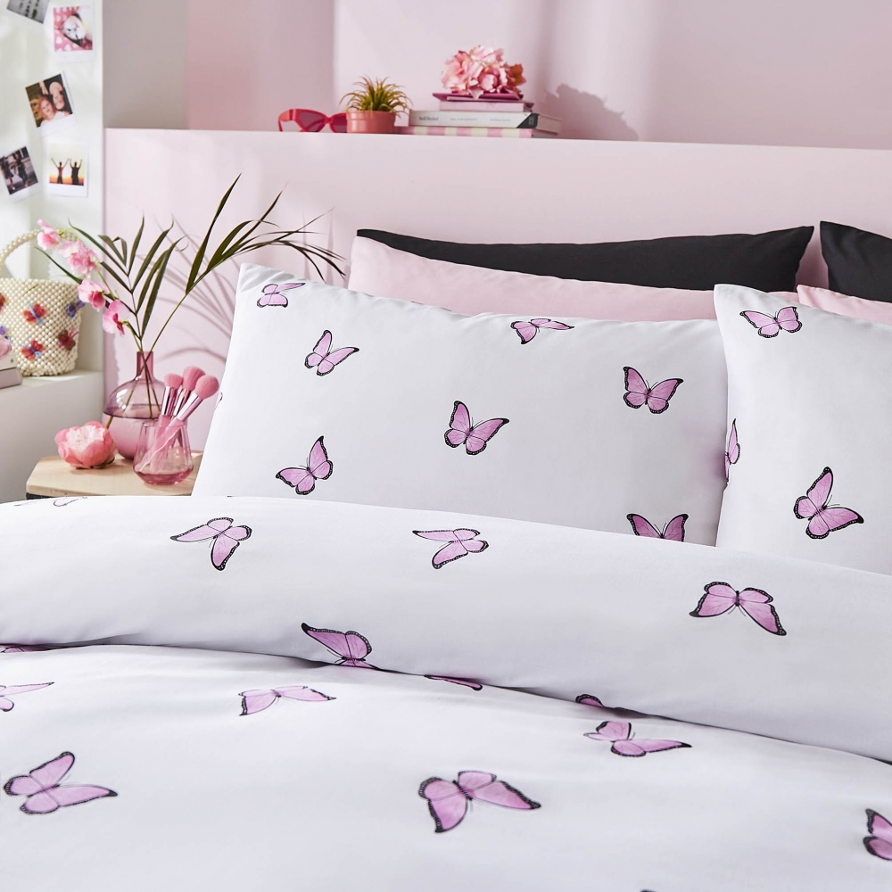Butterfly Pink Bedding Set by Skinny Dip House of Bedding